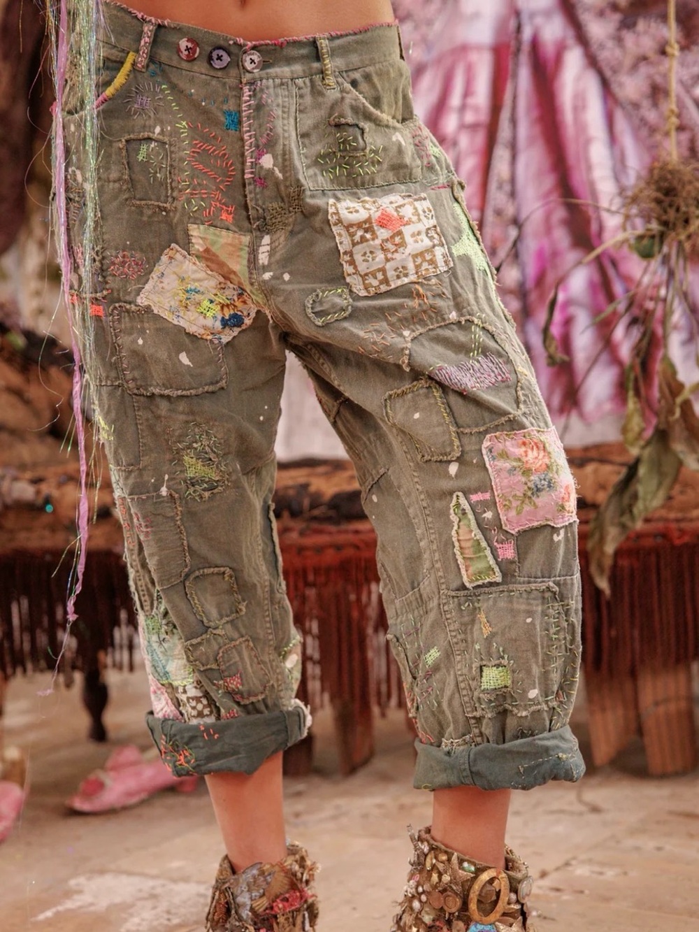 🌼MAGNOLIA PEARL PATCHWORK MINER PANTS🌼